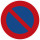 Verkehrszeichen 286 eingeschränktes Halteverbot - Blauer Kreis mit roten diagonalen Balken